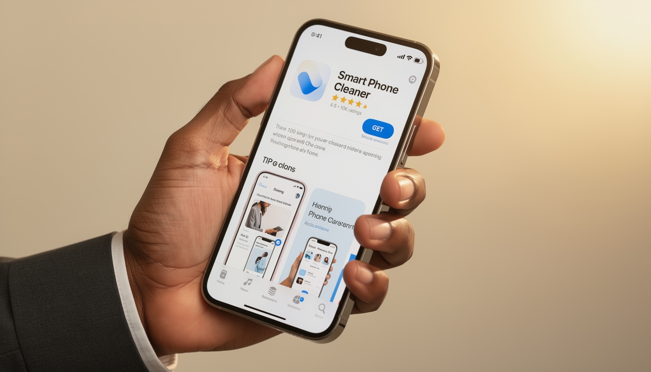 iPhone showing App Store page for a phone cleaner application